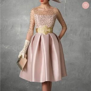 Elegant Pink Satin Skirt